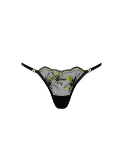 BB 42041 Green Embroidery Thong