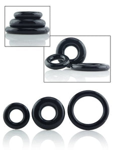 RingO 3-pack Stretchy Black Cock Rings